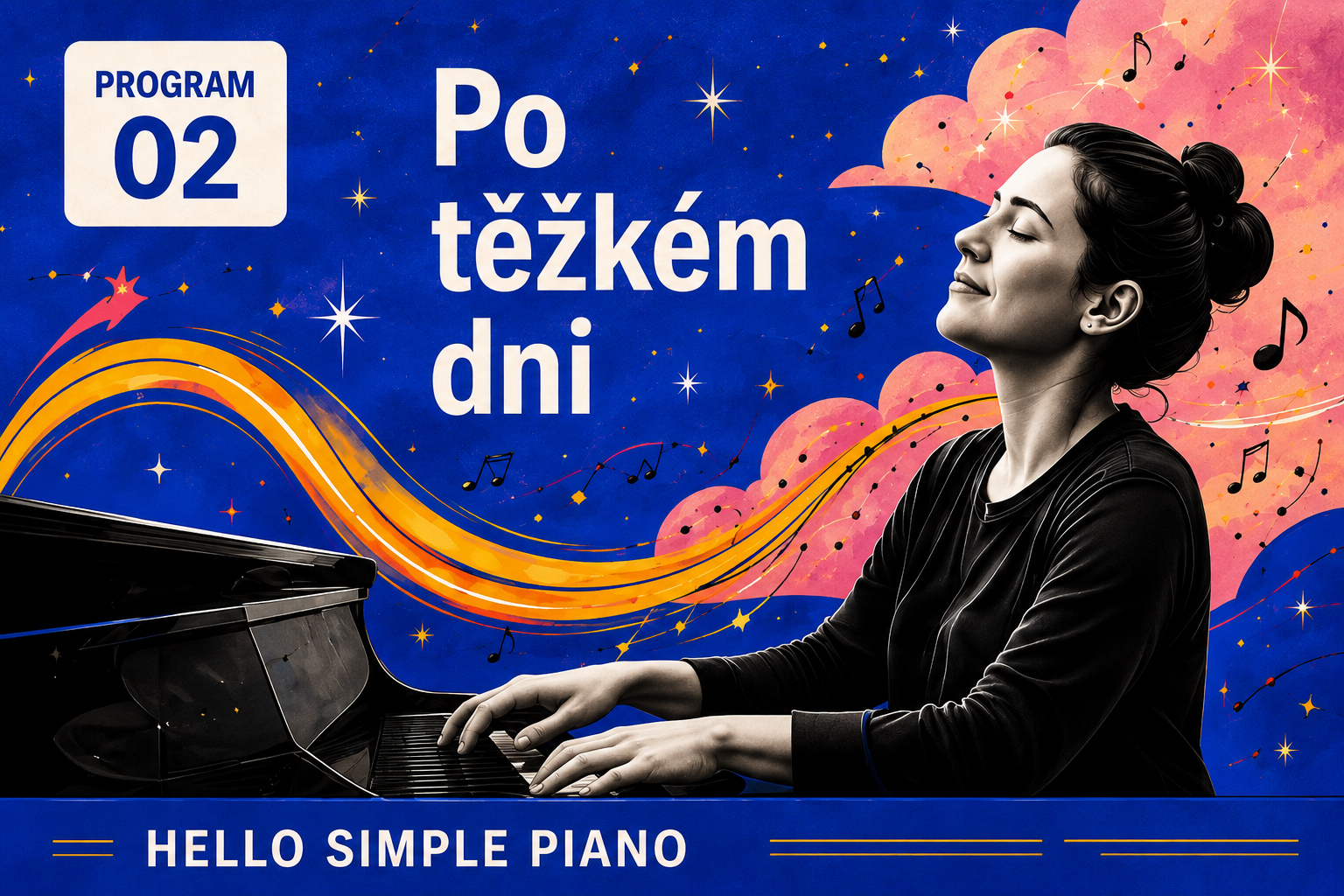 Dítě hraje na klavír s učitelkou během individuální lekce